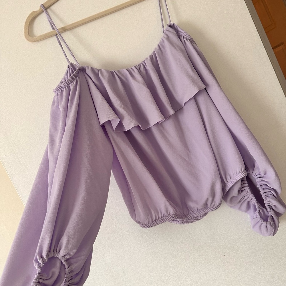 Lavender Off-Shoulder Blouse